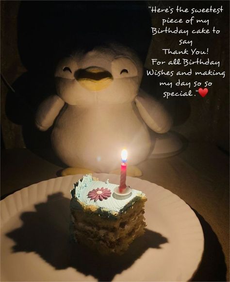 Birthday Wish Thank You Messages Funny, Cake Pieces Ideas, Birthday Cake Wishes Quotes, Thanking For Birthday Wishes Instagram Story, Bday Thank You Message, Happy Birthday Laiba, Happy Birthday Thank You Message, Thank You For Birthday Wishes Aesthetic, Happy Birthday To Me Captions