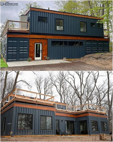 Rate this container home on a scale of 0 to 10. Would you live in this? We specialize in architectural planning, engineering, design, and cost estimation of shipping container structures across all 50 states of the US. We Design Container Homes | Offices | Restaurants | Gyms | Cafes, and more! Message/Email us to acquire custom architectural plans and designs for your shipping container project. Chat with our team to understand your project requirements and acquire plans and designs for y... Shipping Container Homes Plans, Container Homes Plans, Container Home Plans, Metal Building House Plans, Cargo Container Homes, Cargo Container House, Beautiful Small Homes, Shipping Container Home Designs, Storage Container Homes