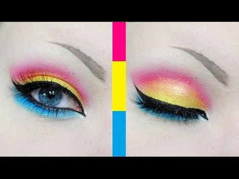 pan eyes Pansexual Makeup, Lgbtq Makeup, Ursula Makeup, Pan Pride, Pride Week, Pride Makeup, Makeup List, Make Up Inspiration, Pansexual Pride