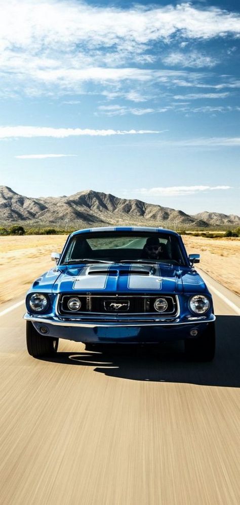 Mobil Mustang, Luxe Auto's, Blue Mustang, Vintage Auto's, 1968 Mustang, Shelby Mustang, Classic Mustang, Carroll Shelby, Mustang Fastback