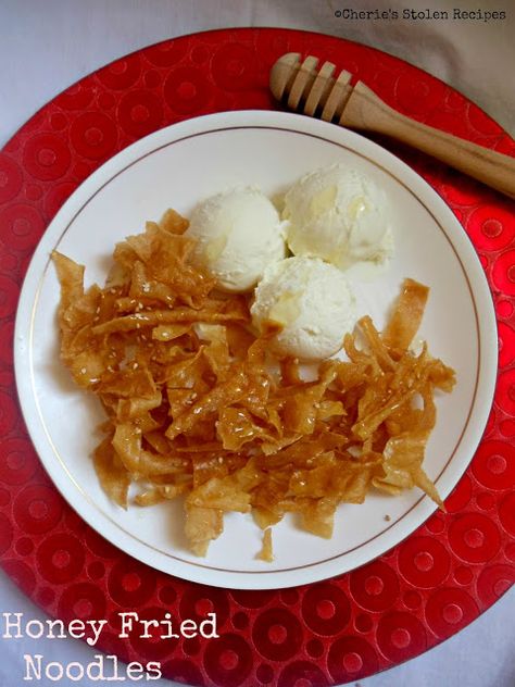 Honey Noodles, Stolen Recipe, Honey Dessert, Crispy Noodles, I Am Crazy, Fried Noodles, Honey Sauce, Unique Food, Honey Cake