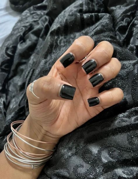 Black Nails Overlay, Black Acrylic Overlay Nails, Black Overlay Nails, Acrylic Overlay Nails, Overlay Nails, Acrylic Overlay, Black Overlay, Acrylic Toes, Hard Nails