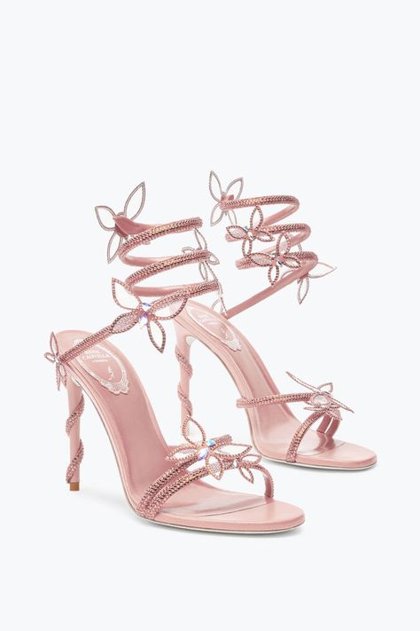 Margot Pink Powder Butterfly Sandal 105 Butterfly Heels, Butterfly Sandals, White Sandal, Fairy Shoes, Pink Powder, Jeweled Shoes, Jeweled Sandals, Boot Jewelry, Sandal Platform