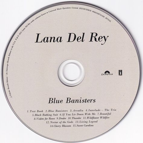 Lana Del Rey Blue Banisters, Lana Del Rey Cd, Pink Cd, Blue Banisters, Lana Del Rey Albums, Lana Del Rey Songs, Vinyl Aesthetic, Lana Del Rey Vinyl, Lana Del Ray