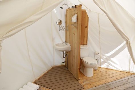 Zion National Park Glamping Resort & Lodging | Under Canvas® Tent Decorations Camping, Glamping Bathroom, Luxury Camping Tents, Under Canvas, Glamping Resorts, Camping Toilet, Tent Campers, Tent Decorations, Glamping Site