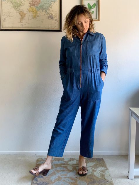 Intrepid Boiler Suit Review • Boiler Suit Pattern, Flat Felled Seam, Suit Pattern, Boiler Suit, Ladies Clothes, Top Stitching, Clothing Patterns, Cropped Pants, Capsule Wardrobe