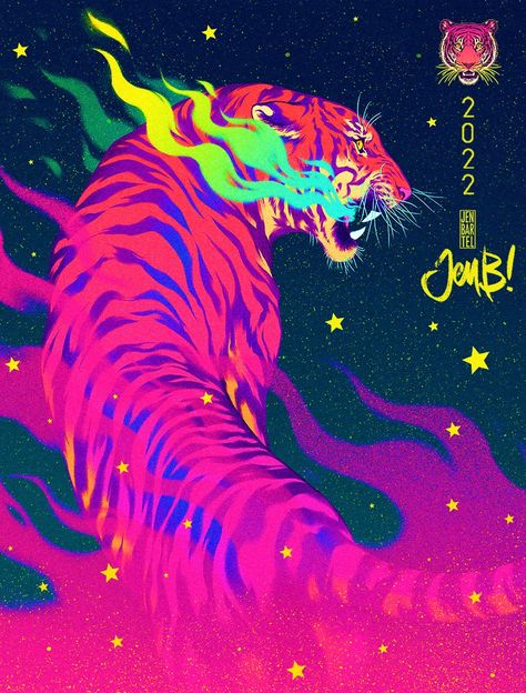 Jen Bartel, Year Of The Tiger 2022, Chinese Tiger, Chinese Astrology, Tiger Art, Year Of The Tiger, The Tiger, Comic Artist, Music Art