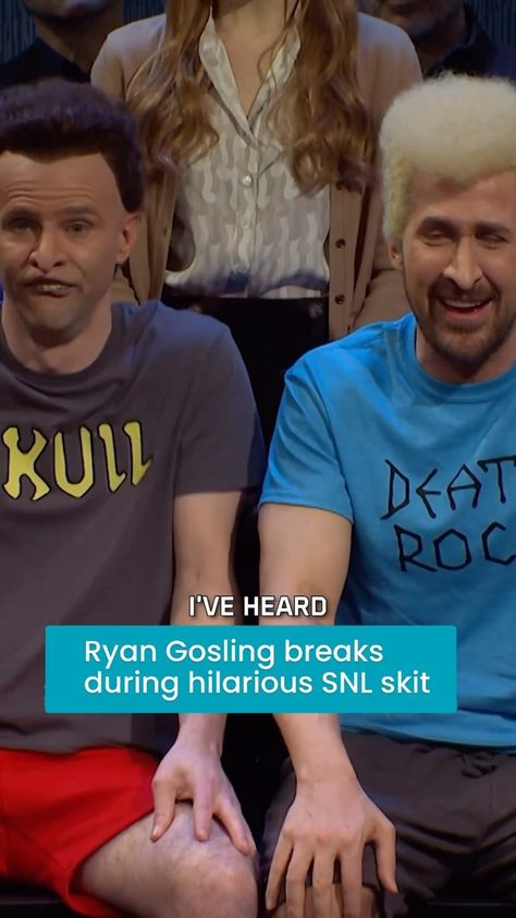 BRIDGE MAGAZINE | Ryan Gosling cracks up during hilarious Beavis & Butthead skit on Saturday Night Live last night 😂 • • #snl #saturdaynightlive #comedy... | Instagram Snl Funny, Snl Skits, Barbie Funny, Sketch Comedy, Night Live, Ryan Gosling, Saturday Night Live, Snl, Saturday Night