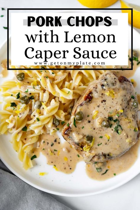 Pork Milanese, Healthy Pork Chops, Lemon Caper Sauce, Pork Sauce, Caper Sauce, Healthy Pork, Cooking Pork Chops, Pork Chop Recipes Baked, Pork Chop Dinner