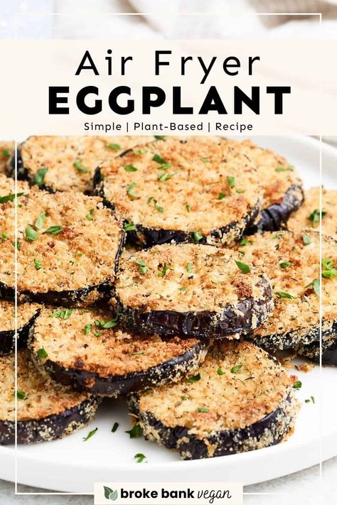 Air Fryer Eggplant, Pasta Marinara, Crispy Eggplant, Vegan Eggplant, Fried Eggplant, Eggplant Recipe, Meatless Recipes, Oscars Party, Easy Air Fryer