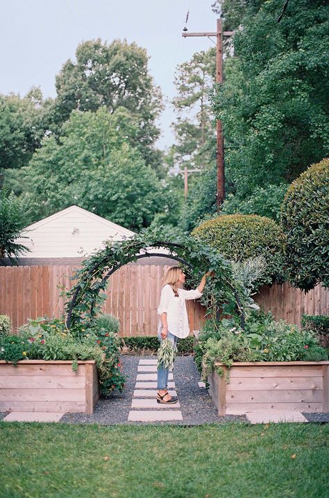 Front Garden Allotment, Small Garden With Arch, Archway To Garden, Walk Through Garden Backyards, Four Raised Garden Beds, Your Garden Made Perfect, Yard To Garden Transition, Backyard Arch Garden Ideas, Raised Flower Beds With Trellis