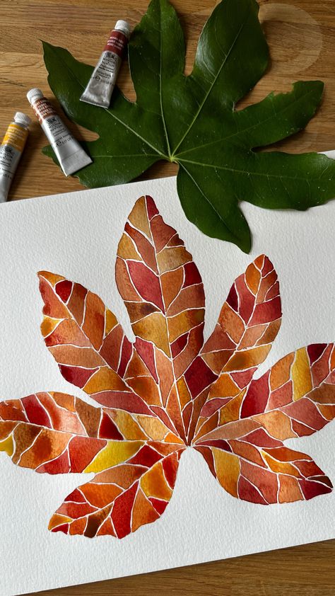 Hello Autumn! 🍂🍁🪺🍁🍂 Even though the leaves are green outside I’m definitely getting autumn vibes, so for this piece I’m switching from blue… | Instagram Autumn Green, Practice Makes Perfect, Leaves Autumn, Autumn Art, Leaf Art, Fluid Art, Hello Autumn, Kids Art Projects, Mosaic Art