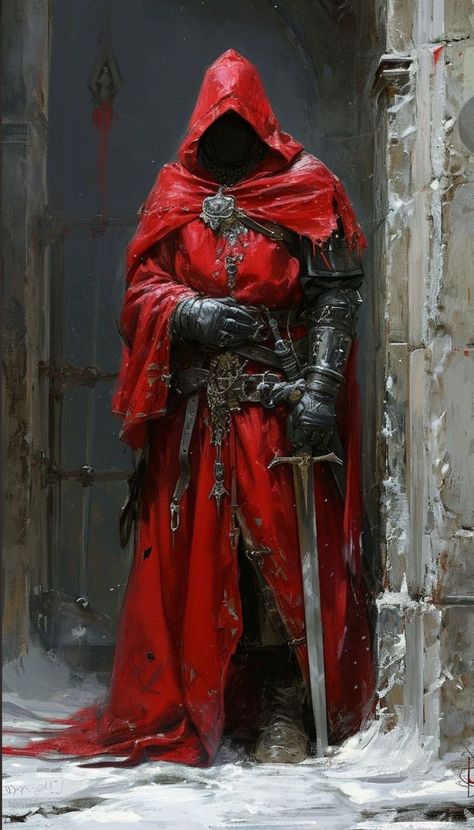 Fantasy Priest Art, Viking Fantasy Art, Fantasy Warrior Art, Knight Fantasy, Red Knight, Dark Fantasy Artwork, Knight Art, Odaiba, Fantasy Pictures