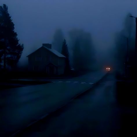 Night Fog Aesthetic, Dark Ambient Aesthetic, Ambient Aesthetic, Eerie Places, Blue Aesthetic Dark, Blue Fog, Dark Landscape, Dark Nature, Dark Nature Aesthetic