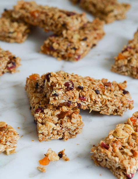 Crispy Honey Nut Granola Bars - Once Upon a Chef Nut Granola Bars, Crispy Granola, Healthy Calories, Once Upon A Chef, Bars Healthy, Nut Granola, Granola Recipe Bars, Breakfast Brunch Ideas, Healthy Bars