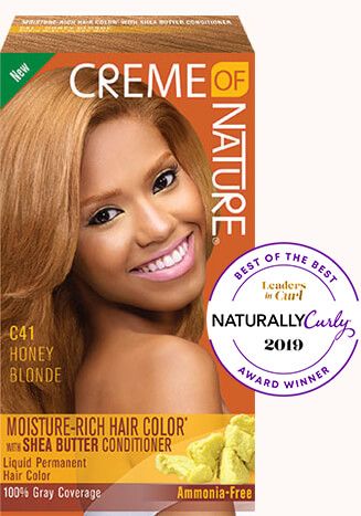 Creme Of Nature Hair Dye Honey Blonde, Honey Blonde Afro 4c, Honey Blonde 4c Natural Hair, Honey Blonde 4c Hair, Locs Highlights, Creme Of Nature Hair Color, Honey Blonde Afro, Shea Butter Conditioner, Rich Hair Color