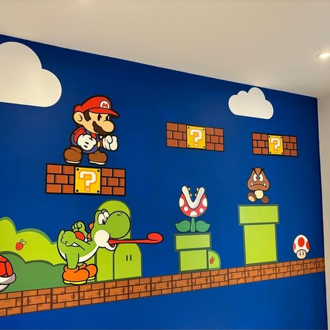 Super Mario Wall Decal Nintendo Wall Mural for Children Room Kids Room Decoration 3 Combo Set - Etsy Mario Party Background, Mario Mural Art, Super Mario Mural, Super Mario Room Decor, Diy Super Mario Decorations, Mario Mural, Mario Room Decor, Super Mario Wallpaper, Mario Decor