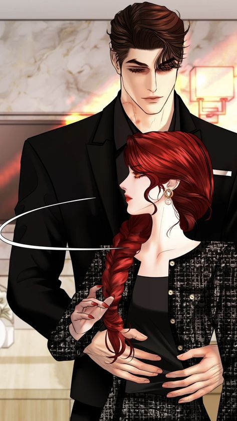 Red Hair Anime Couple, Red Hair Anime Guy Cute, Gage Acheron, Couple Aesthetic Red-haired, Red Hair Manhwa Characters, Romantic Dance Couple Anime, Karakter Disney, Manga Couple, Deal With The Devil