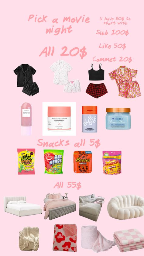 Movie Night Essentials, Sleepover Essentials, Making A Gift Basket, Holiday Baskets, Mini Bites, Sleepover Things To Do, Classy Tattoos, Summer Fashion Outfits, Movie Night