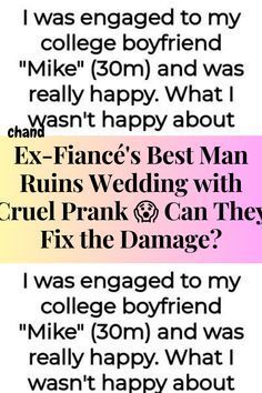 Imagine this: You're at the altar, ready to marry the love of your life, and suddenly, your fiancé's best man accuses you of cheating. That's what happened to a 30-year-old woman who was engaged to her college boyfriend, Mike. His childhood friend, David, had a history of playing obnoxious pranks, but no one could have predicted just how far he'd go on their wedding day. 😱💔 Ruins Wedding, Friendship Test, College Boyfriend, Love Of Your Life, 30 Years Old, School Humor, Place To Visit, Childhood Friends, Love Your Life