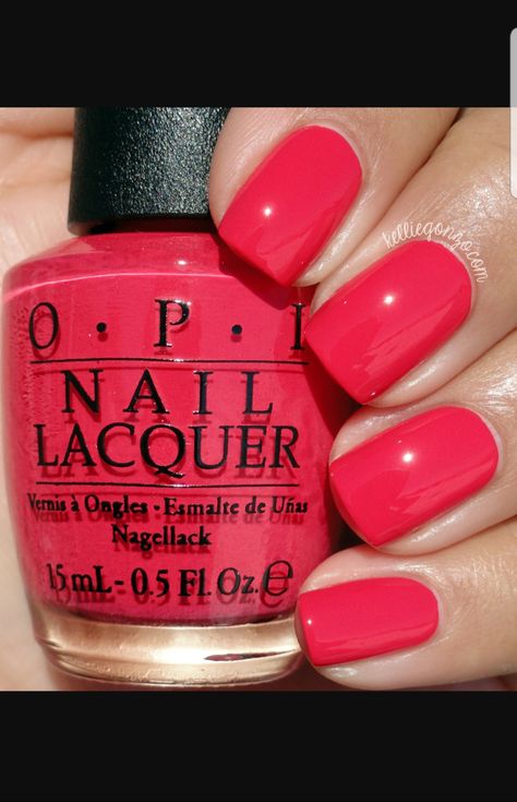 OPI She's a Bad Muffuletta Opi Gel Nails, Opi Nail Colors, Summer Nail Polish, Red Nail, Opi Nail Polish, Pink Nail, Opi Nails, Fancy Nails, Nail Polish Colors