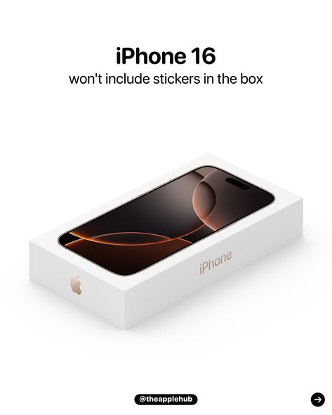 The iPhone 16 won’t include stickers in the box due to Apple’s environmental goals ‼️ The stickers will only be available upon request if picking up from an Apple Store Source: @9to5mac New Iphone 16, Iphone Box, Box Iphone, All Apple Products, Digital Advertising Design, Istanbul Photography, Money And Happiness, Birthday List, Apple Store