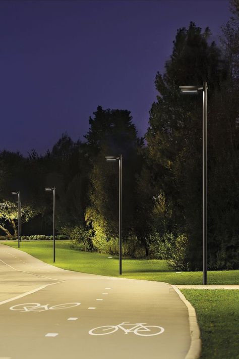 #boulevard #simes_light #outdoorlighting #simes_boulevard #simes_urbanlighting Urban Lighting Design, Urban Element, Car Park Design, Park Lighting, Landscape Lighting Design, Urban Design Concept, Car Parks, Outdoor Space Design, Garden Poles