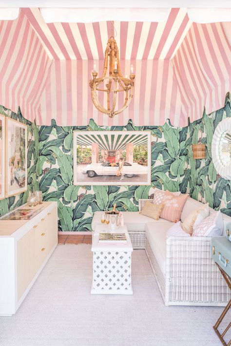 Swanky New Pop-Up Cabana | ATOD Magazine: A Taste of Dawn Palm Royale, 60s Summer, Palm Beach Decor, Bachelorette Cookies, Flamingo Nursery, Palm Beach Style, Hotel Party, Beverly Hills Hotel, Beach Tropical