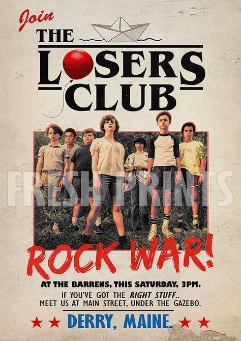 The Losers Club, Es Pennywise, The Losers, It The Clown Movie, Losers Club, I'm A Loser, Club Poster, Film Horror, رعب نفسي