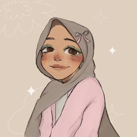 Mom Pfp Aesthetic, Hijab Pfp Aesthetic, Hijabi Drawing Aesthetic, Hijabi Cartoon Pfp, Muslim Girl Drawing, Pfp Hijab, Hijabi Drawing, Hijab Pfp, Muslim Drawing