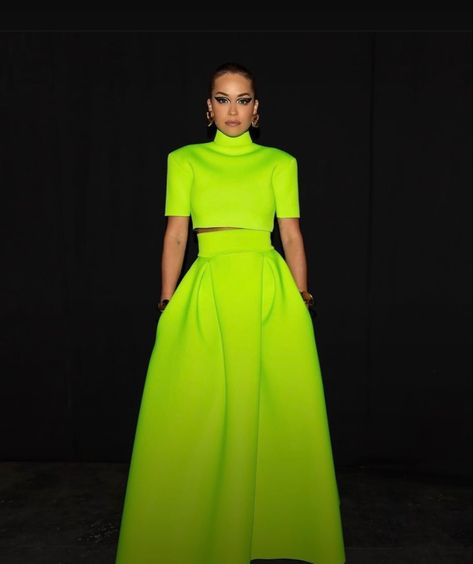 Fun Skirts, Chiffon Blouses Designs, Upcoming Fashion Trends, Neon Dresses, Dinner Dress Classy, Guest Attire, Green Collection, Wedding Attire Guest, Modest Fashion Outfits