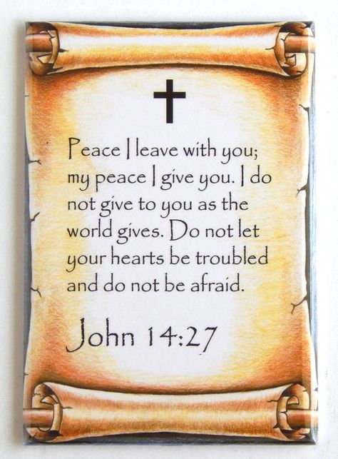 John 14:27 Bible Verse Fridge Magnet Red Fridge, Refrigerator Ideas, Grace Quotes, Romans 10 9, Hebrews 11, Psalm 27, John 5, 2 Peter, John 3 16