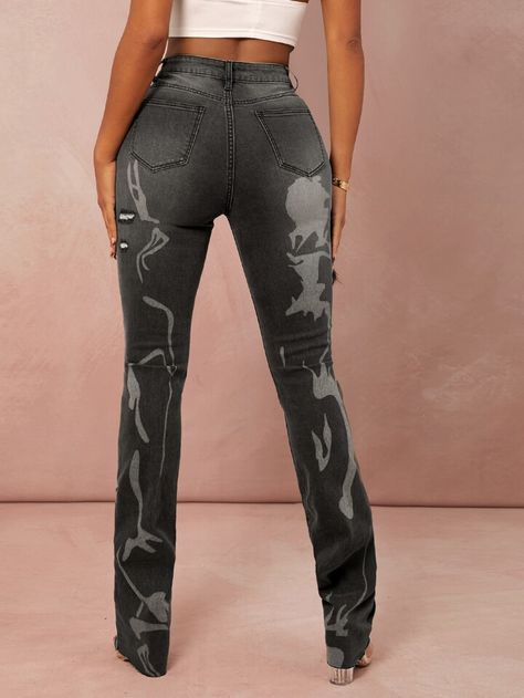 Jeans Pants Outfit, Ripped Jeans High Waisted, Curvy Body Types, Ripped Jeans Women, Sale Clothing, Jeans High Waisted, Clean Body, Grey Pattern, Pants Outfit