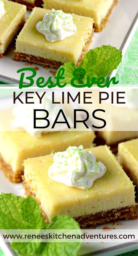 Key Lime Bars Recipe, Lime Bars Recipe, Easy Key Lime Pie, Key Lime Recipes, Key Lime Desserts, Key Lime Pie Bars, Key Lime Pie Easy, Lime Desserts, Pie Bar Recipes