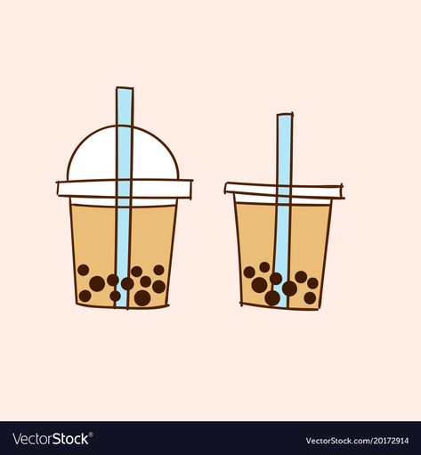 Bubble Tea Doodle, Boba Doodle, Bubble Tea Drawing, Doodle Drawings Easy, Tea Doodle, Mindmap Ideas, Tea Drawing, Tea Vector, Fun Drawings