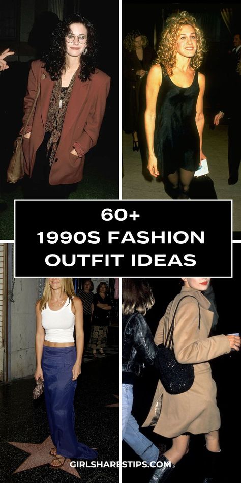 Step back into the 90s with these fashion trends and stylish outfits for women! Ideal for Halloween parties, spring, summer, fall, and winter, our guide covers all essentials of 1990s fashion. From real 90s style and retro outfits to colorful accessories and cute vintage fashion, find looks for casual, going out, and elegant occasions. Get inspo for edgy 90s streetwear and Europe-inspired aesthetics. Perfect for birthdays, dances, or couples costumes. 90s Outfits Celebrities, 70s Celebrity Fashion, 1990 Womens Fashion, 90s Real Fashion, Fashion Buyer Outfit, 2000 Business Woman, Most Iconic Movie Outfits, 1993 Fashion Women, 90s Icons Women Outfits