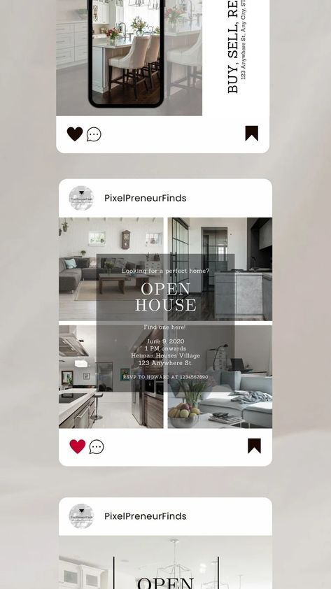 Open House Instagram Post Template Open House Social Media Template Realtor Template Real Estate Open House Insta Template Grey Open House - Etsy UK Insta Template, Open House Real Estate, Open House Signs, Real Estate Agent Marketing, Folder Templates, Real Estate Templates, Marketing Template, Social Media Templates, Social Marketing