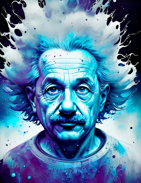 Albert Einstein Art, Real Genius, Color Me Badd, Space Nebula, Patterns Abstract, Dope Cartoon Art, Digital Portrait Art, E Mc2, Art Water