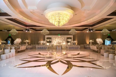 Custom Dance Floor, Dance Floor Vinyl, Gold Wedding Reception, Ballroom Reception, Rose Petals Wedding, Gold Decal, Dance Floor Wedding, Wedding Petals, Wedding Inside