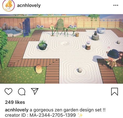 Acnh Zen Path Design, Zen Garden Animal Crossing, Animal Crossing Zen Garden, Acnh Zen Garden, Acnh Zen, Zen Garden Sand, Acnh Motifs, Acnh Path, Acnh Paths