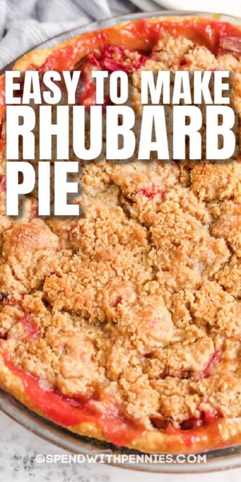 Rhubarb Crumble Pie, Easy Rhubarb Recipes, Best Rhubarb Recipes, Rhubarb Recipes Pie, Fresh Rhubarb, Crumble Pie, Rhubarb Desserts, Rhubarb Crumble, Strawberry Rhubarb Pie