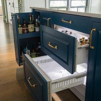 Island Ice Maker Drawer Design Ideas Fridge Drawers, Under Counter Fridge, Refrigerator Drawers, Island Bench, Built In Bar, Bar Fridges, Home Bar Designs, Dry Bar, Island Decor