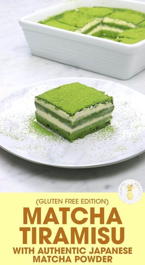 Matcha Biscuits, Matcha Flavors, Tiramisu Easy, Matcha Tiramisu, Classic Tiramisu, Tiramisu Dessert, Mascarpone Cream, Japanese Matcha, Gluten Free Recipes Easy