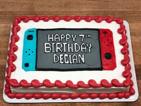 Game Controller Cake, Nintendo Birthday Party, Nintendo Cake, Controller Cake, Nintendo Party, Video Game Cakes, Birthday Sheet Cakes, Video Games Birthday, Video Game Party