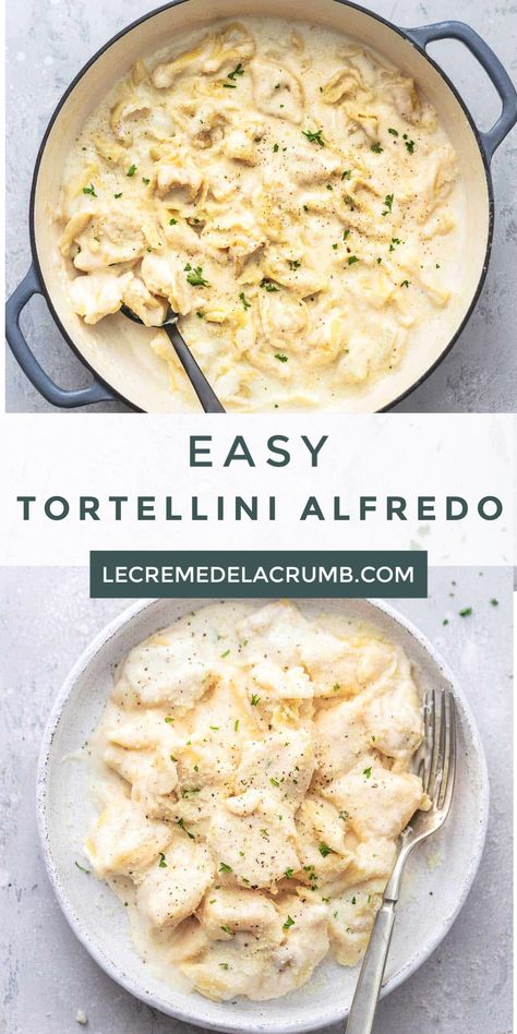 Easy Tortellini Alfredo, Tortellini Sauce Recipes, Food Cravings Dinner, Fetuccini Alfredo, Easy Tortellini, Cheese Tortellini Recipes, Tortellini Alfredo, Alfredo Sauce Recipe Easy, Tortellini Recipes