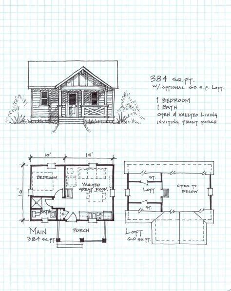 Free Small Cabin Plans that will Knock your Socks Off – M.D. Creekmore Small Cabin Floor Plans, Building A Small Cabin, Cabin Plans With Loft, Small Cabin Plans, House Plan With Loft, Log Home Plans, Cottage Floor Plans, Cabin Floor, Cabin Floor Plans