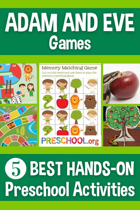 The 5 Best GAMES for ADAM AND EVE Preschool Theme Adam And Eve Preschool Activities, Adam And Eve Activities For Kids, Adam And Eve Preschool, Adam And Eve Games For Kids, Adam And Eve Craft Preschool, Adam And Eve Preschool Game, Adam And Eve Elementary Craft, Adam And Eve Lesson, Adam And Eve Craft