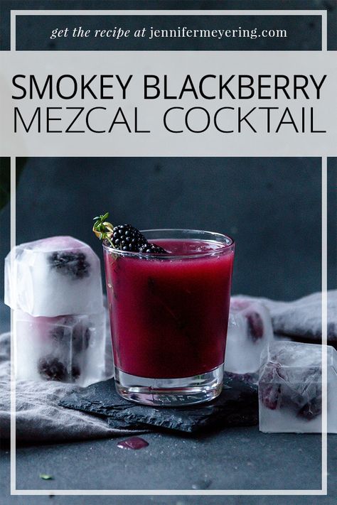 Blackberry Mezcal Cocktails, Mezcal Gin Cocktail, Winter Mezcal Cocktails, Blackberry Puree For Cocktails, Mezcal Recipes, Blackberry Cocktail, Mezcal Tequila, Craft Cocktail Recipe, Mezcal Cocktails