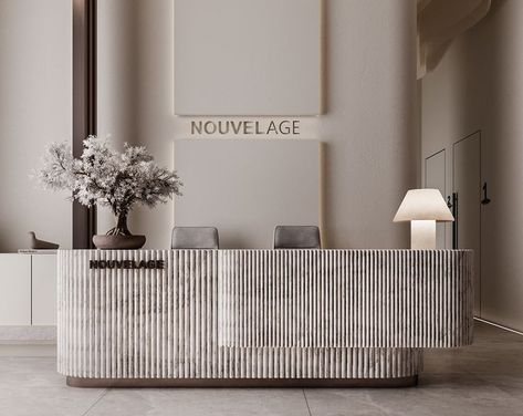 Lobby Desk Reception, Hotel Lobby Reception Desk, Lobby Reception Design Entrance, Salon Reception Desk Design, Modern Reception Counter Design, Reception Desk Interior Design, Hotel Reception Desk Design, Curved Reception Desk Design, Reception Desk Design Entrance