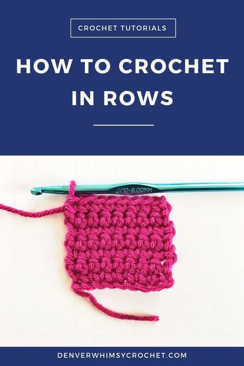 How to crochet in rows without losing count or adding extra stitches. In this tutorial, I demonstrate using single crochets. | crochet tutorial | crochet rows | crochet rows turning | crochet row counter | single crochet | crochet row end edges | single crochet stitch | single crochet second row | counting single crochet rows | single crochet new row | single crochet end of row Crochet 2 Rows At Once, Crochet Second Row, Crochet Rows, Mens Crochet Beanie, How To Crochet For Beginners, Crochet Border Patterns, Simply Crochet, Crochet Stitches Free, Crochet Beanie Pattern